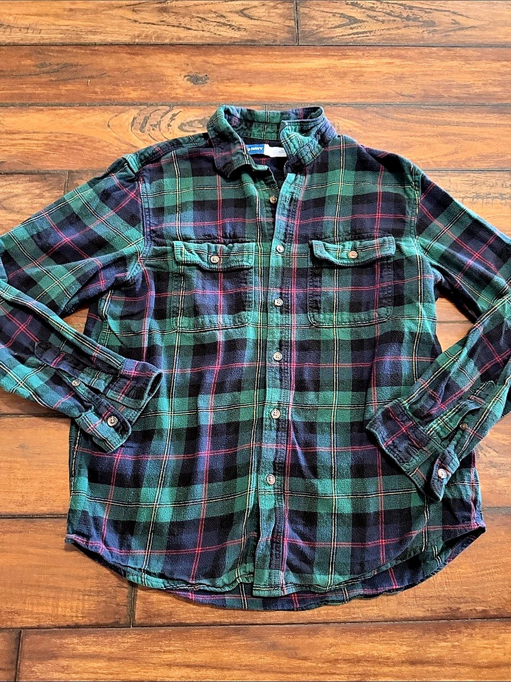 Old Navy/Green  Plaid Button Down  Flannel